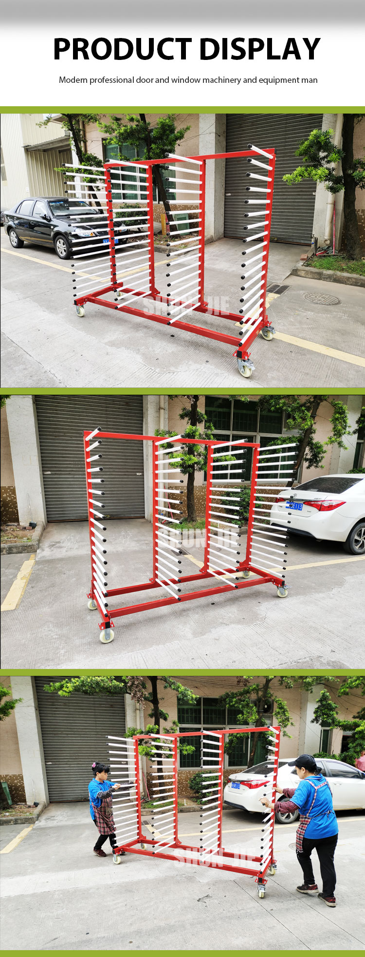 Unilateral aluminum material trolley display