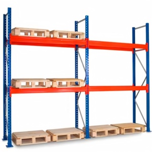 High Quality Kaku KKPR0001 Double Deep Rack Heavy Duty Steel Selective Pallet Rack Bin Rack 500-1500kg/Level for Warehouse