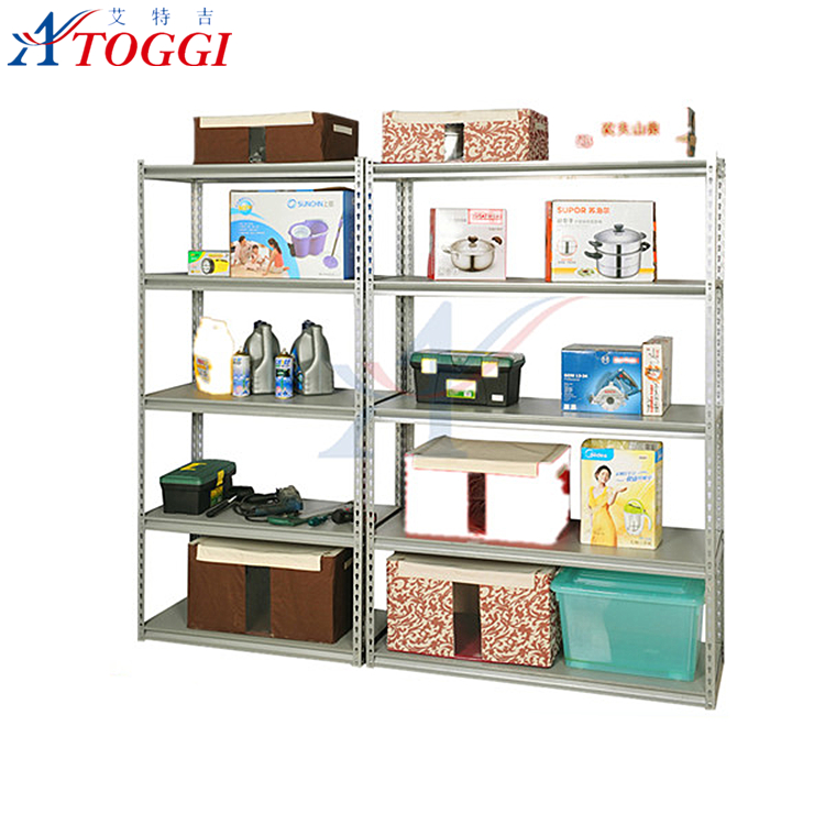 5 Layer Steel Slotted Angle Shelving Sheet Metal Storage Rack with MDF Shelves Corrosion Protection