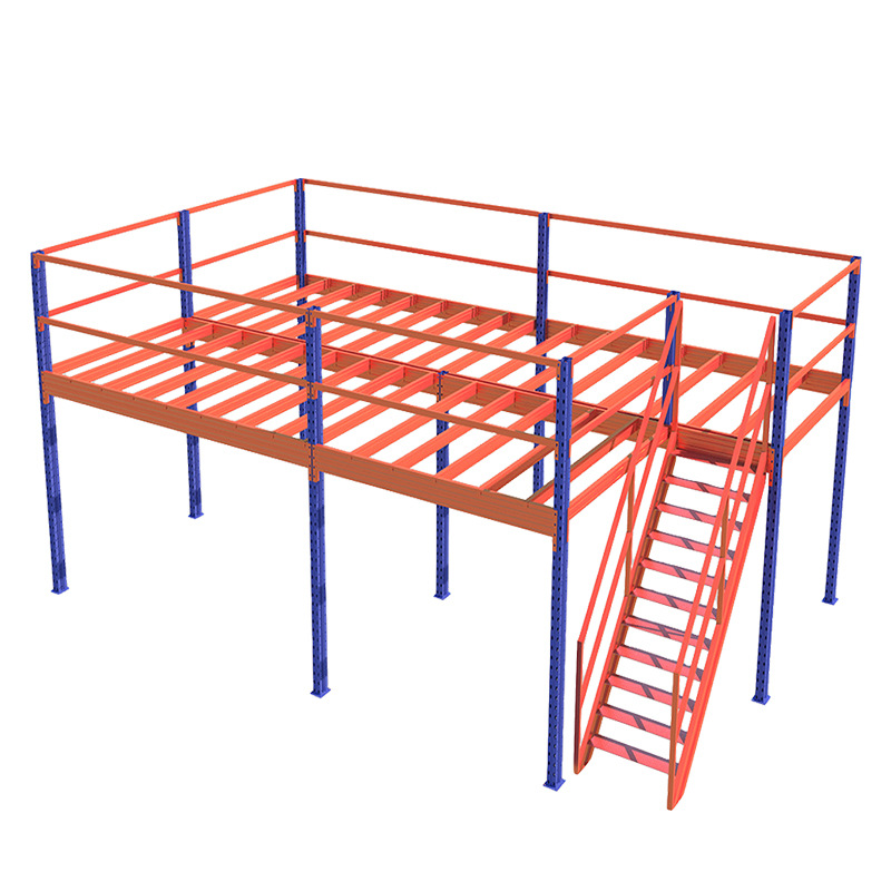 Wholesale Loft Platform Racking Two-Story Heavy-Duty Cold-Rolled Steel Storage Mezzanine Structure Reinforced Shelving