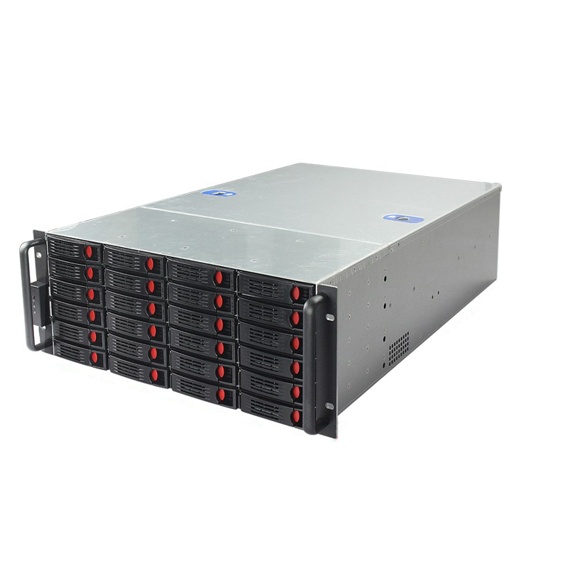 Hot Swap 4U 24-Bay Server Case High Storage Rackmount Chassis 3.5\" HDD ATX Horizontal Style Plastic Form Factor Fan for IPFS