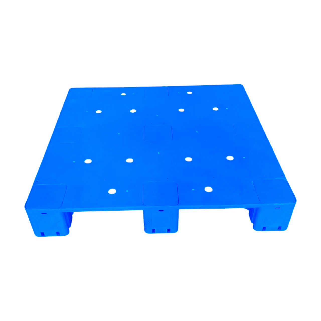4 Way PP/HDPE Euro Pallet Factory's Solid 3-Glides 3-Type Legs Food-Safe Single Faced Industrial Pallet Rack Skid