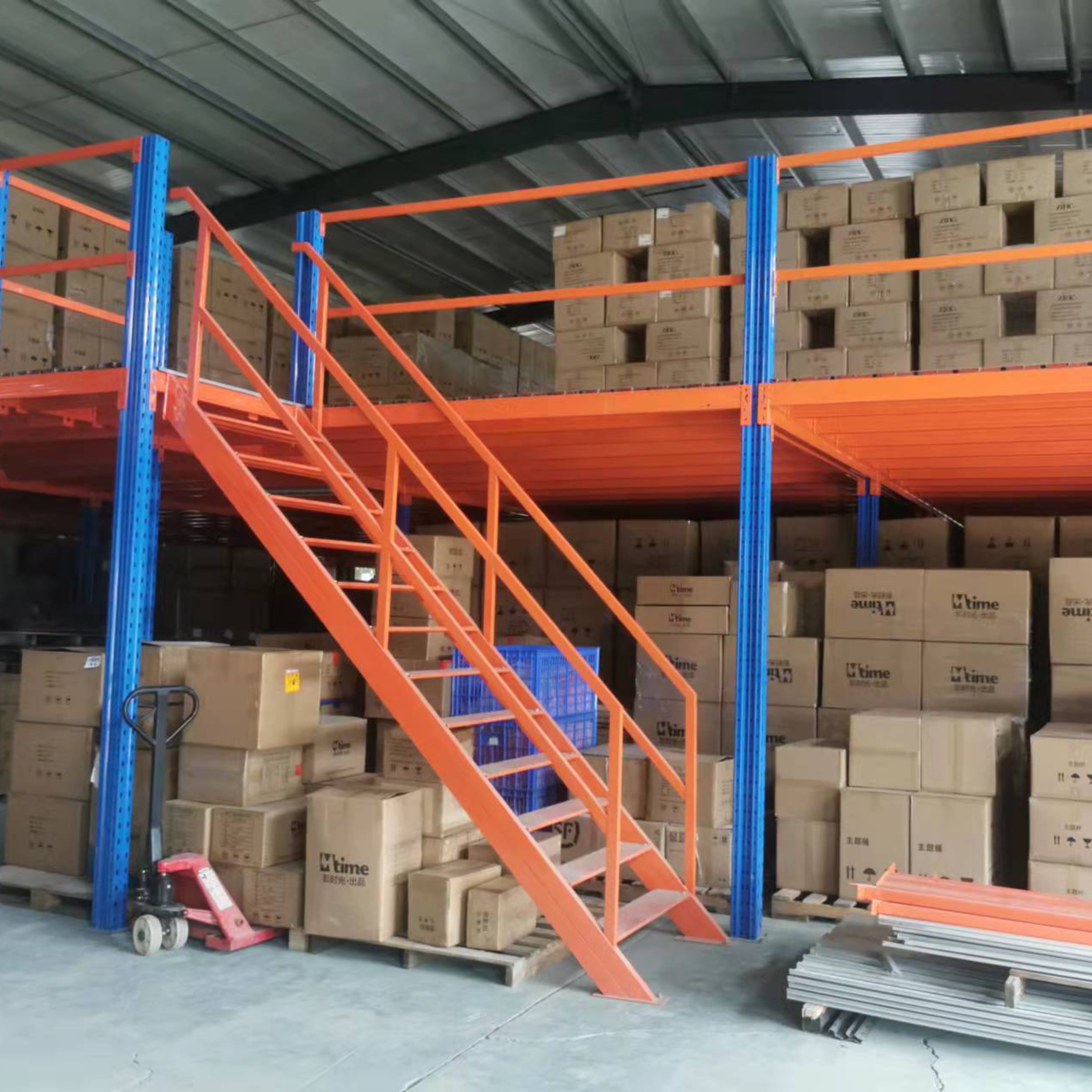 Prefabricated MezzanineTwo-Level Prefabricated Warehouse with Mezzanine Heavy Duty Shelving Rack