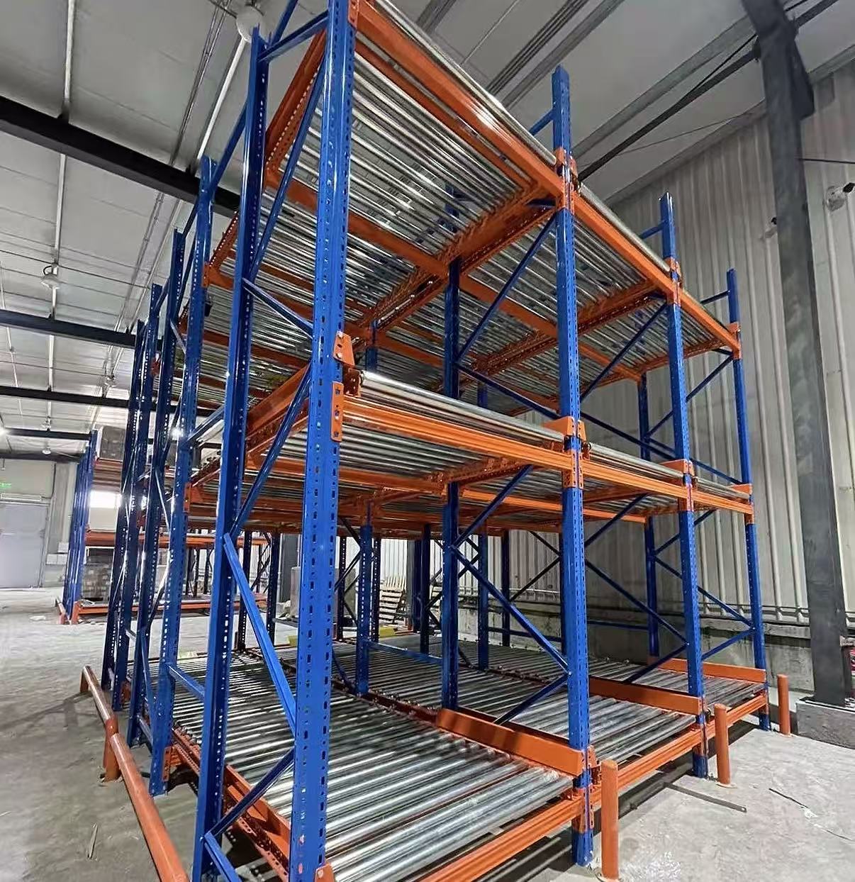 Pallet Flow Racking Gravity Roller Flow Through Rack FIFO High Density Warehouse Pallet Storage System Metal Steel Anti-Rust