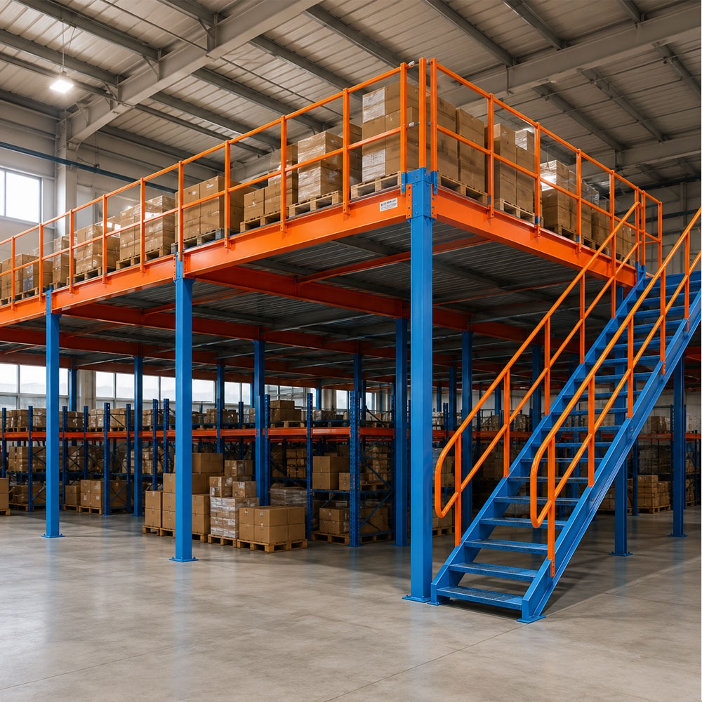 Mezzanine Floor Industrial Steel Optimizes Warehouse Space Rack Supported Mezzanine For Logistics Centers Multi Tier Platform