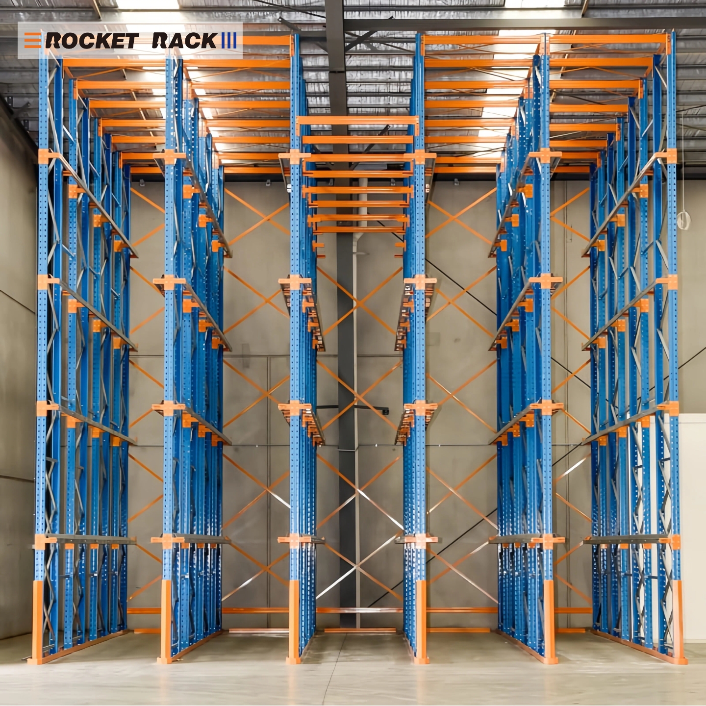 High Quality Customizable Drive-In Pallet Rack System Sturdy Through-Type Metal Warehouse Storage Heavy Duty Powder Coated Racks