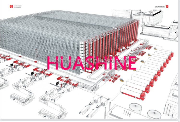 Heavy Duty Scale STACKER CRANE and on Request Capacity Pallet Racking Auomated ASRS Warehouse HUASHINE INTELLIGENT