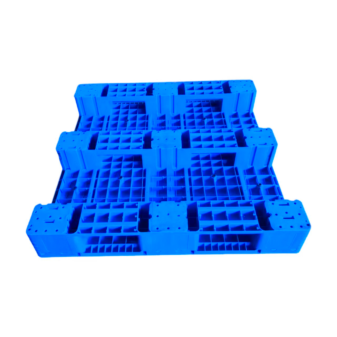 4 Way PP/HDPE Euro Pallet Factory's Solid 3-Glides 3-Type Legs Food-Safe Single Faced Industrial Pallet Rack Skid