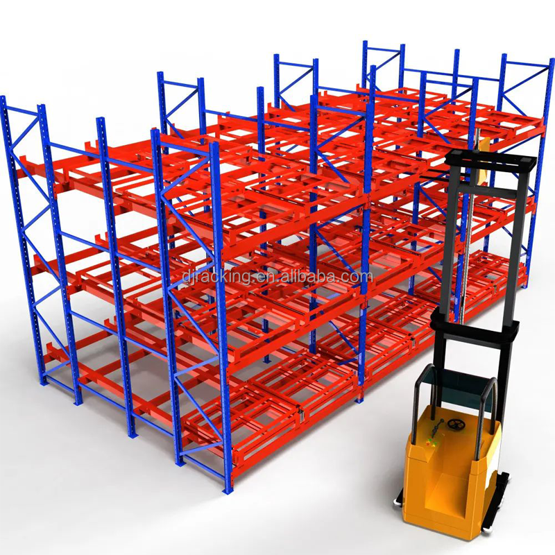 DJ High Density Storage Solution for Warehouse Storage Rack Push Back Rack Warehouse Racking Systems Push Back Pallet Racks