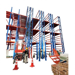 Industrial multi-tier mezzanine warehouse storage rack system steel platform