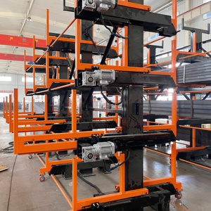Automatic PLC Control Factory Warehouse Cantilever Shelving Telescopic Storage Rack Electric Heavy Duty Steel For Long Profiles