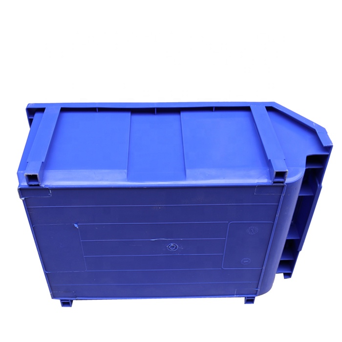 JOIN Blue Plastic Shelf Bin Open Front Stackable Picking Bin Tote for ASRS Warehouse Industrial Parts Storage with Label Holder