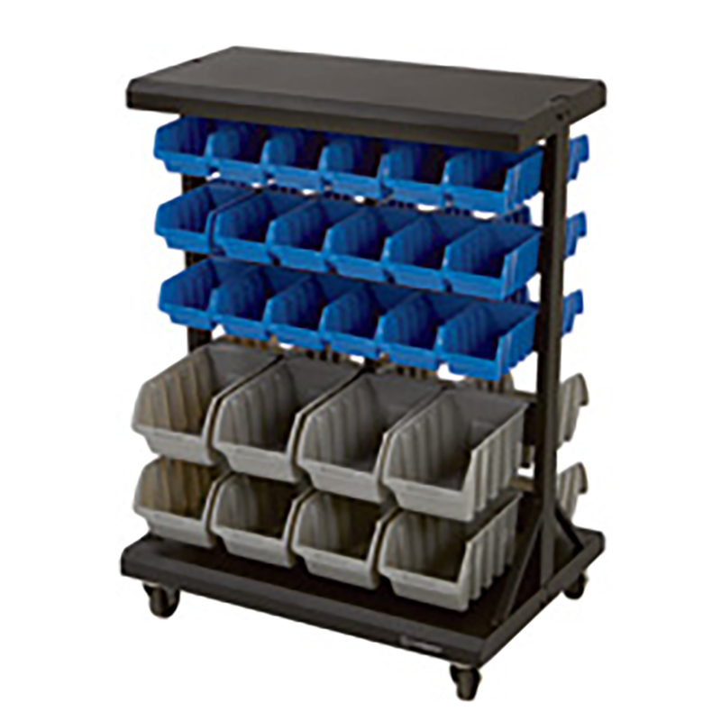 47 Bin Storage Rack Single Side Bulk Storage Rack Storage Bin Rack With Top Shelf- 47 Bins