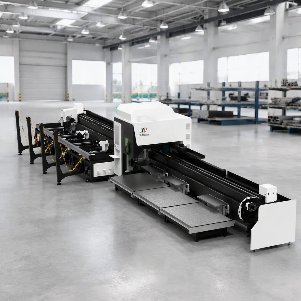 12000w Zero Remnant Heavy-duty Tube Laser 6036 Three Chuck Automatic Loading Crawler-type Unloading Laser Pipe Cutting Machine