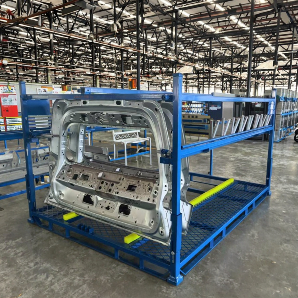 Foldable Backdoor Transport Rack with Wheels Heavy-Duty Cart for Automotive Rear Component Transfer Multiple Purpose Heavy Duty