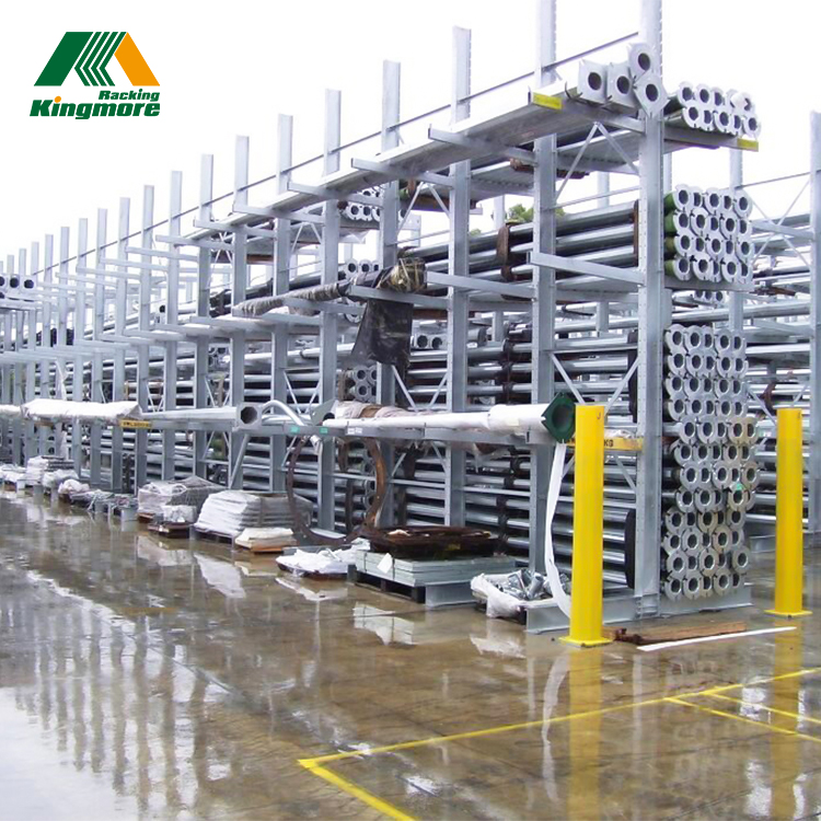 H-Beam Heavy Duty Cantilever Racks Steel Structural Shelf Industrial Warehouse Racking for Storaging Wooden Boards, Pipes