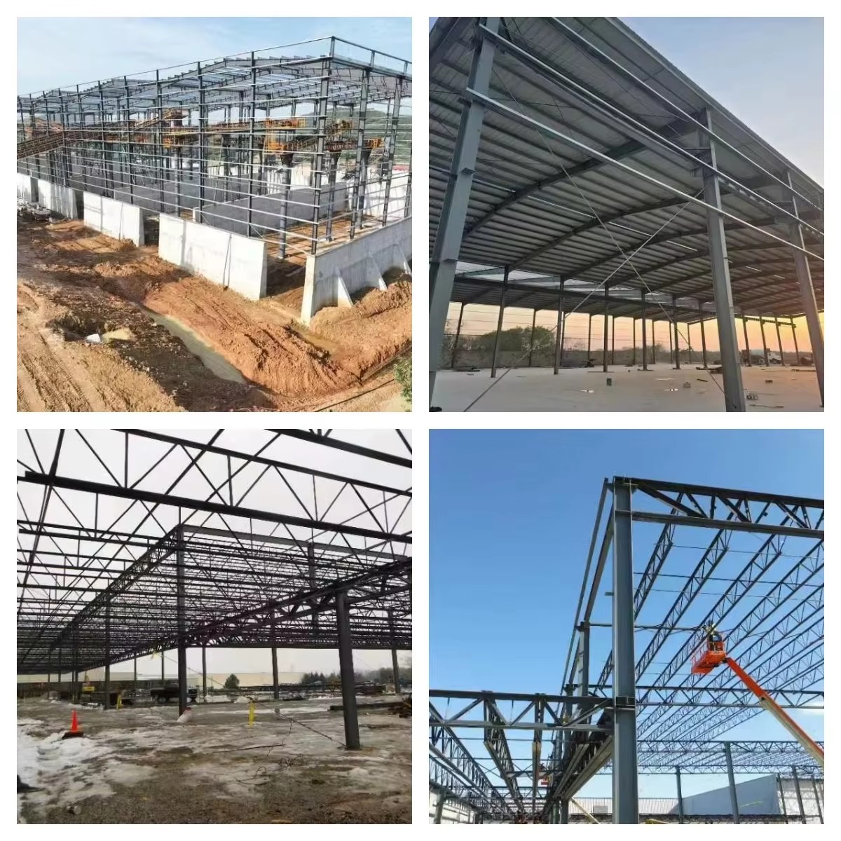 High Strength Prefabricated Steel Structure Warehouse Multi Functional Workshop Hangar Two-Car Parking Garage Storage Building