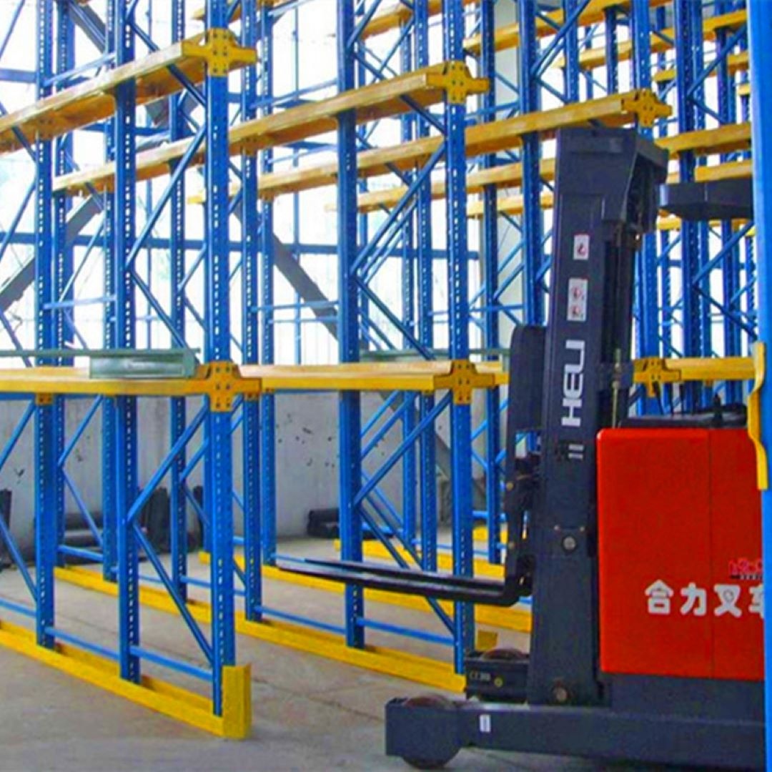 Kaku Heavy Duty Steel Drive Through Pallet Rack System with 500-1500kg/pallet Capacity for Warehouses