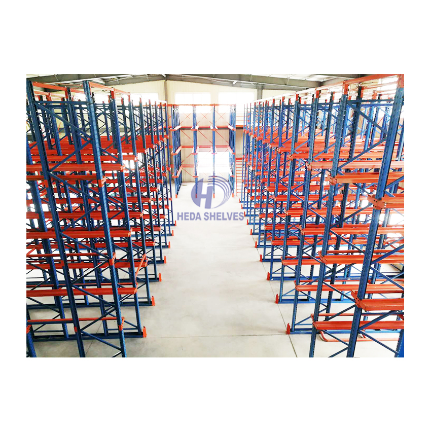 High-Capacity Drive-In Pallet Racking Storage System Drive-Thru Rack for LIFO Pallet Organization Drive in Racking Steel Units