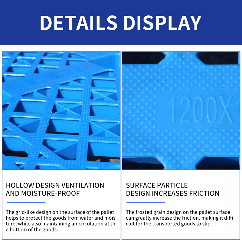 Lightweight Nestable HDPE Grid Nine-Leg Plastic Pallet 1200x1000mm Static Load 1T Industrial 4-Way Entry Warehouse Logistics