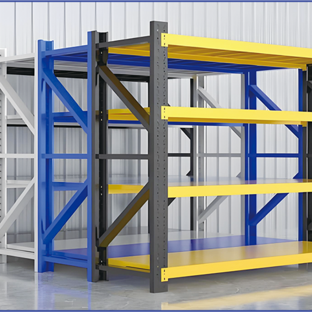Guijie High Load Capacity 4-Layer Drive-Through Steel Warehouse Rack Powder Coated Finish Adjustable Corrosion Protected Shelves