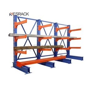 Adjustable Customized Heavy Duty Rack Warehouse Storage 4 Layers Cantilever Rack Steel Single Long Arm Support For Industrial
