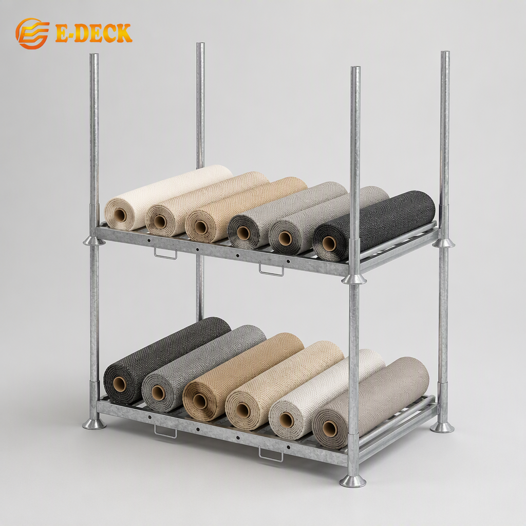 Steel Stacking Storage Detachable Industrial Fabric Roll Galvanized Pallet Racks