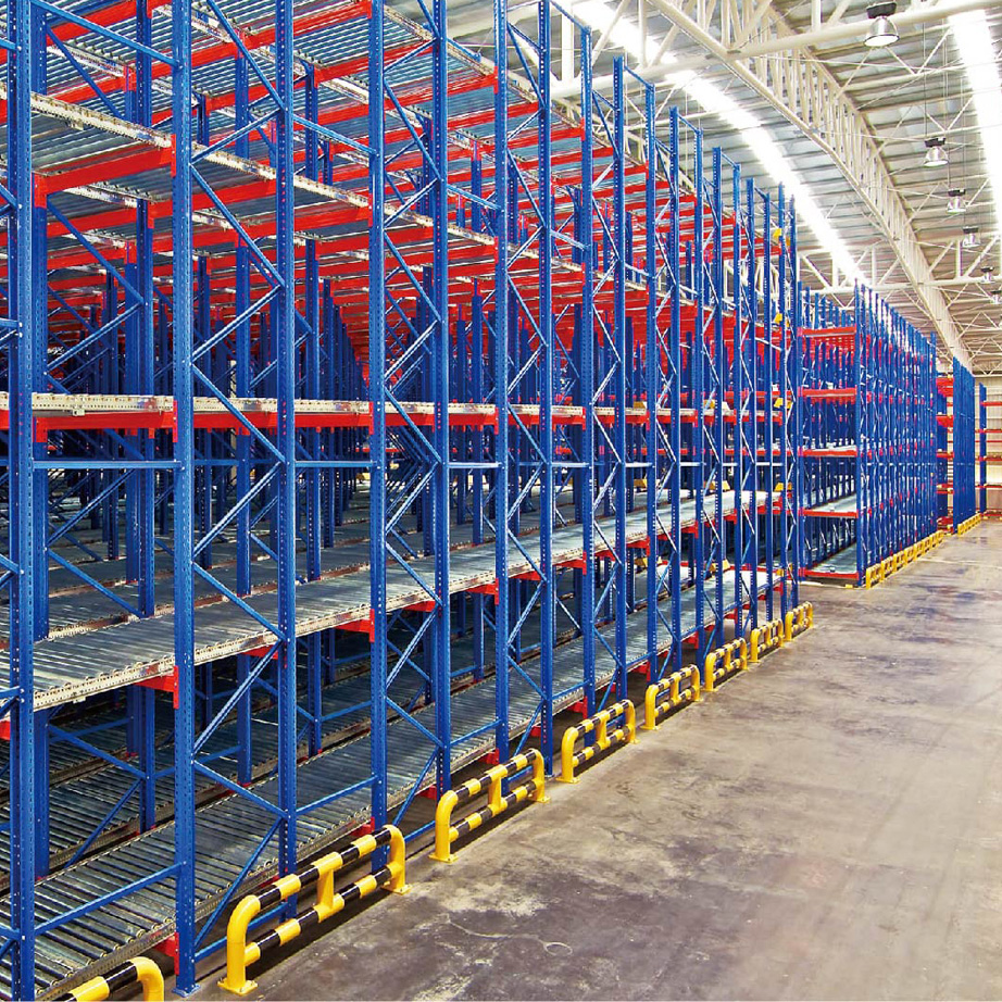 Factory Direct Steel Gravity Roller Racks Adjustable High Space Utilization Warehouse Gravity Flow Shelving Powder Coated