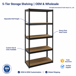 Heavy Duty 5 Tier Shelving Unit 200Kg Per Shelf Adjustable Steel Storage Rack