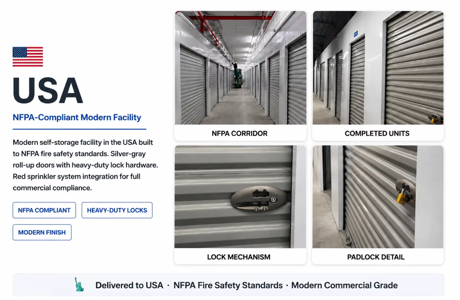 Self Storage Containers Units Business Modular Prefab Galvanized Steel Partition System Indoor Self Storage Unit