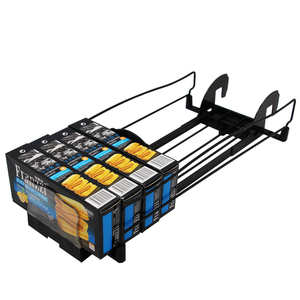 Hang Pusher Supermarket Auto Feed Heavy Duty Foldable Plastic Shelf Pusher System Supermarket Rack 8 Shelves Freestanding