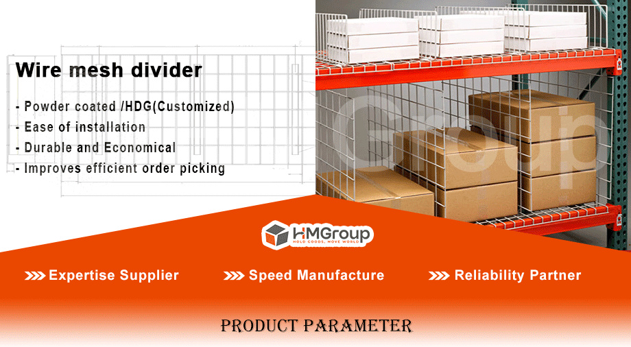 Galvanized Pallet Pallet Rack System Hanging Wire Mesh Decking Dividers