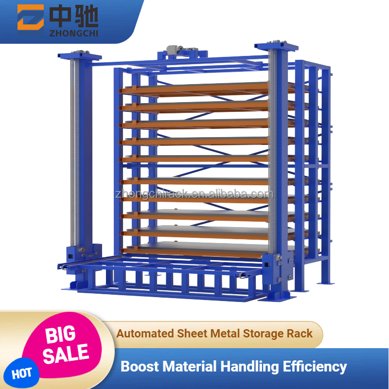 Intelligent Steel Vertical Sheet Storage Rack Automated Plate Warehouse with Robot Automatic Loading Function Heavy Duty