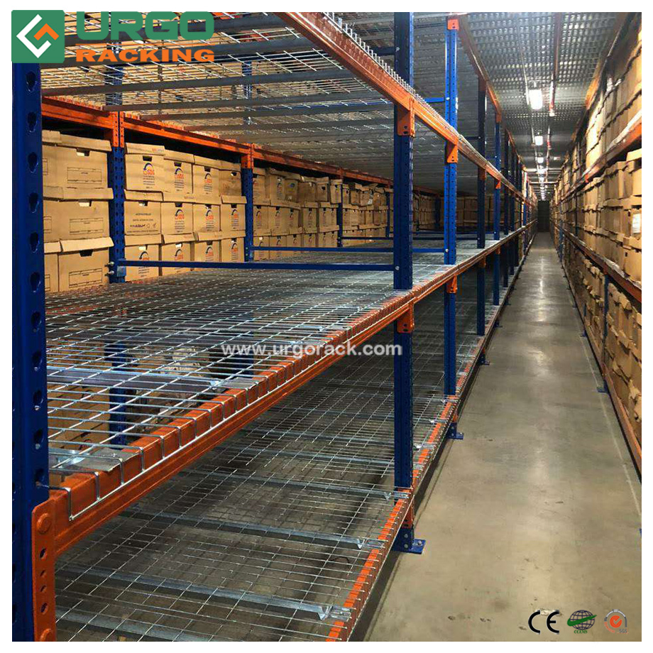 Galvanized Steel Wire Mesh Decking Standard Waterfall Pallet Rack Shelving Storage