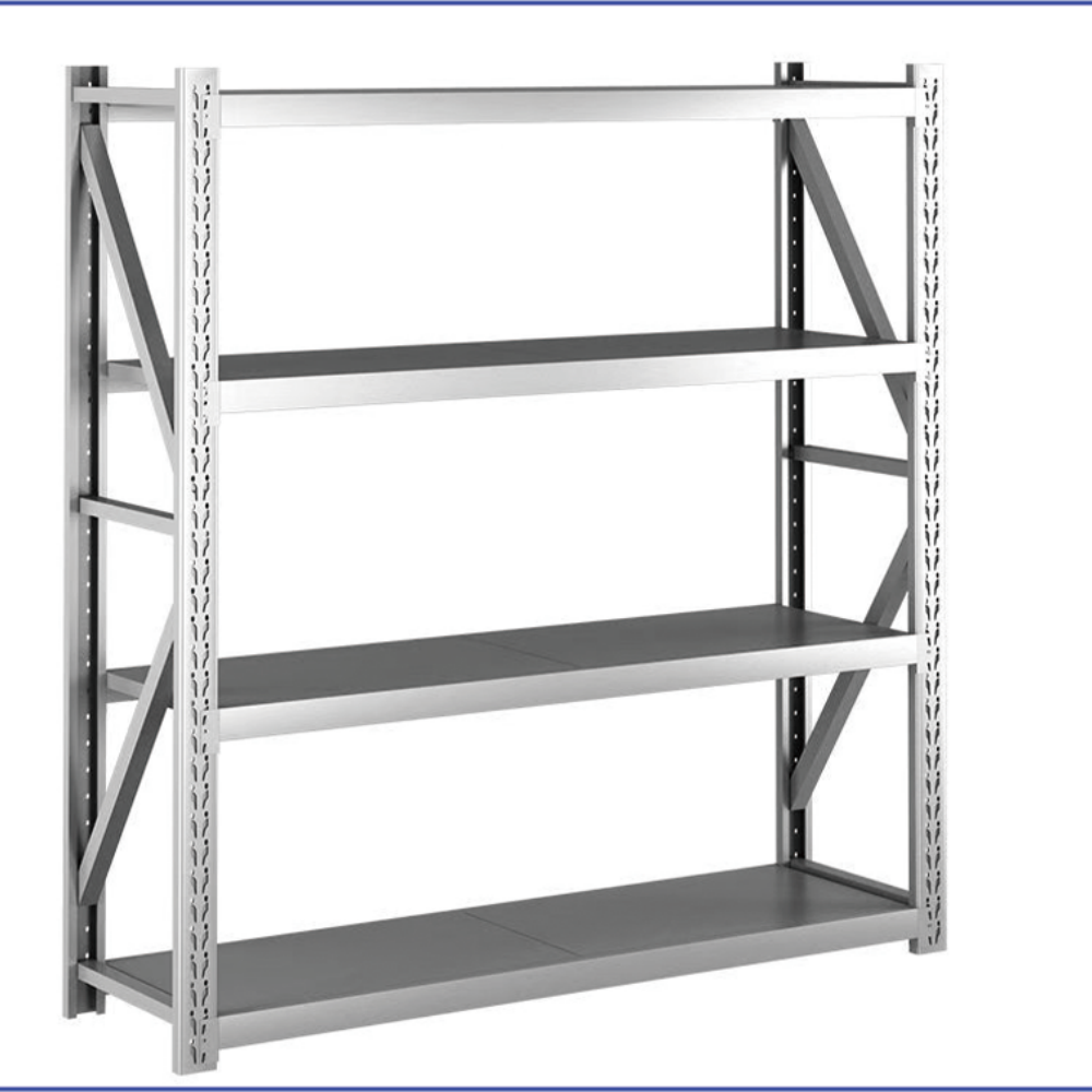 Heavy Duty 4-Layer Drive-Through Pallet Rack Iron Steel Powder Coated Adjustable Shelves Customizable Length for Warehouse