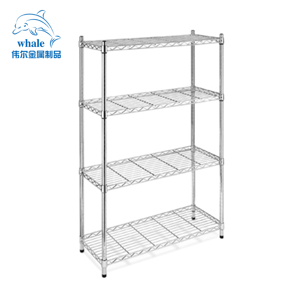 NSF &amp; ISO Certified Chrome Plated Six Layers Mobile Garage Metal Wire Shelving Shelf