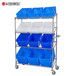 Commercial Slanted Order Picking Wire Shelving Cart