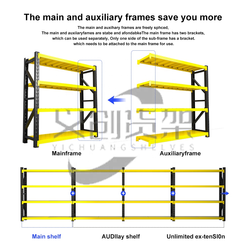 Boltless Adjustable Heavy Duty Load-Bearing 500kg/Layer Steel Racks Warehouse Industrial Stack Storage Racking Shelving System