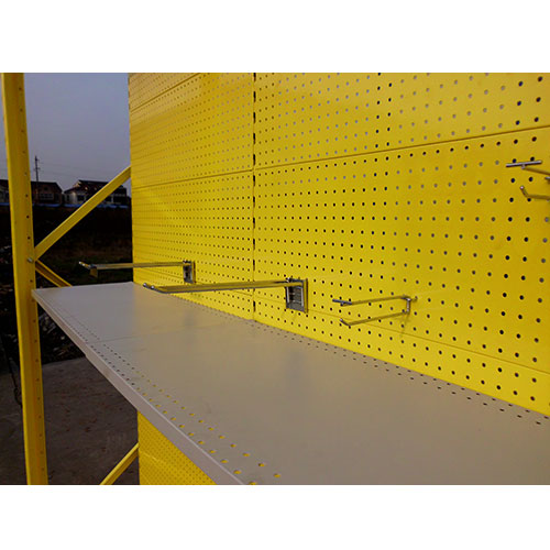 Hypermarket Shelving Heavy Duty Loading Capacity of Integrated Racking and Shelving with Perforated Hole Back in Special Color