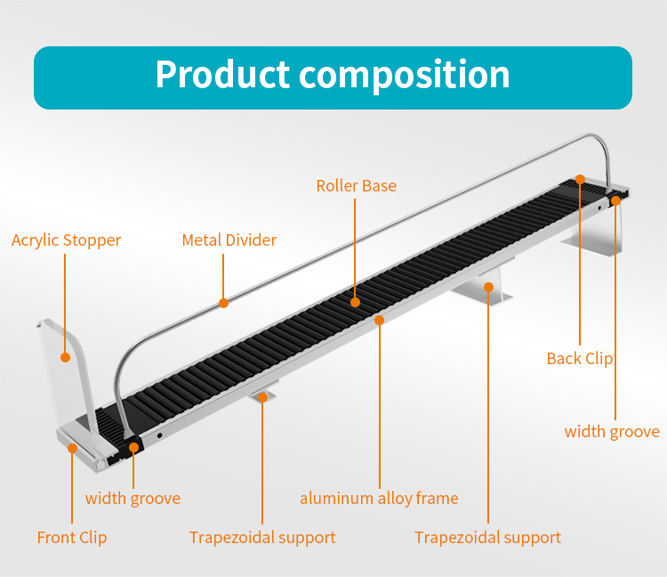 Customized Beverage Factory Manufacturer Gravity Pusher System Roller Shelves