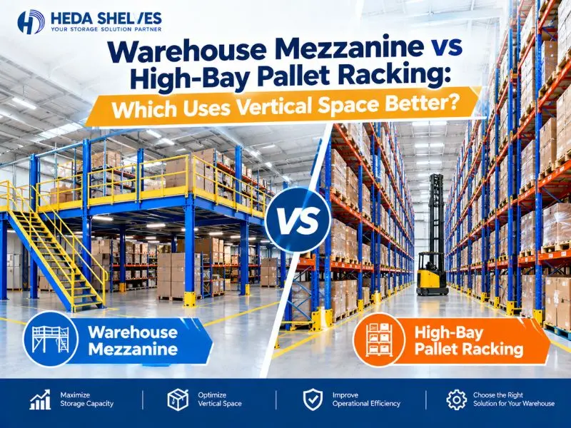 Warehouse mezzanine versus high-bay pallet racking