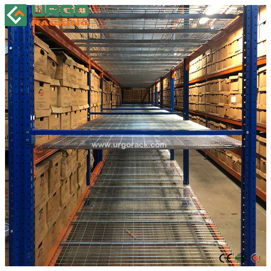 Galvanized Steel Wire Mesh Decking Standard Waterfall Pallet Rack Shelving Storage
