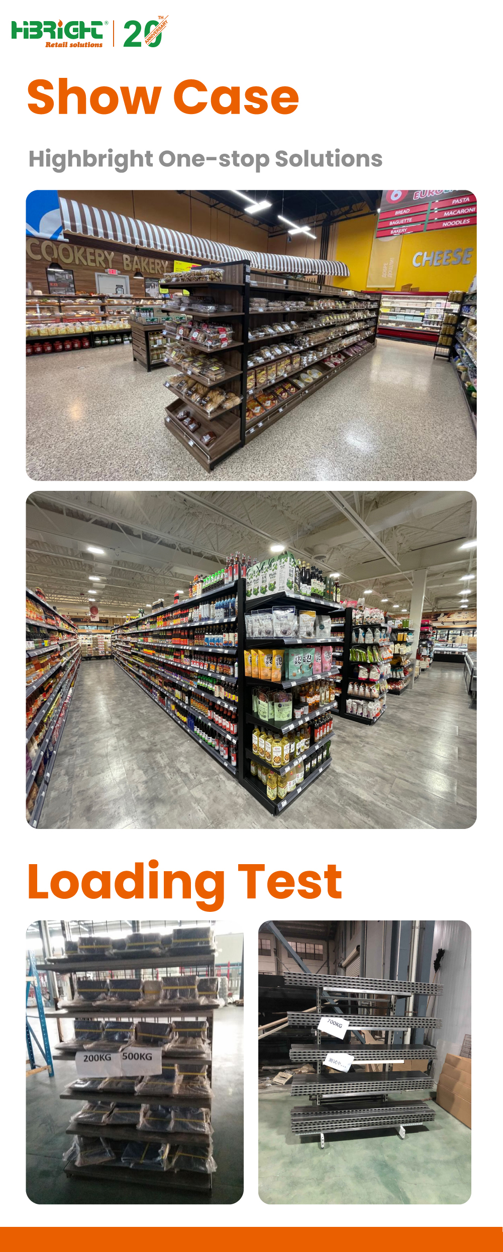 Highbright Double Side American Style Supermarket Rack Heavy Duty White Gondola Shelving with Hole Back Metal Display Stand