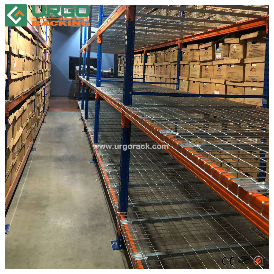Galvanized Steel Wire Mesh Decking Standard Waterfall Pallet Rack Shelving Storage