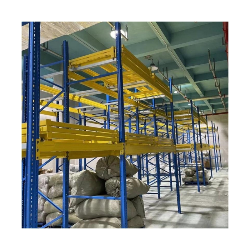 Custom Storage System Stacking Racks Shelves Warehouse Rack Push Back Pallet Racking with Guide Rail