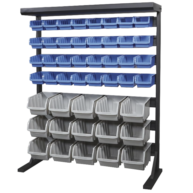 47 Bin Storage Rack Single Side Bulk Storage Rack Storage Bin Rack With Top Shelf- 47 Bins
