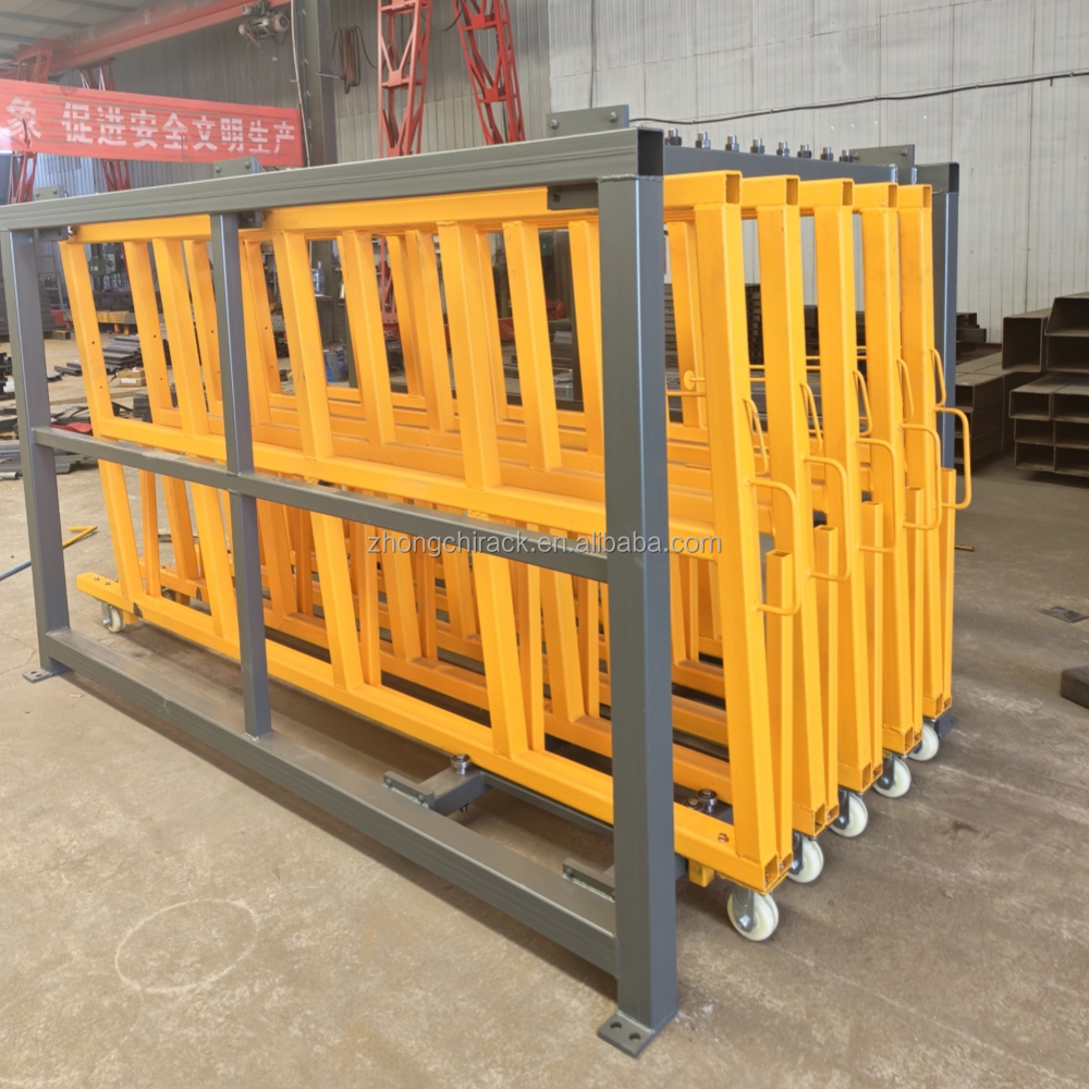 Heavy Load 8-Layer Adjustable Vertical Roll Out Sheet Rack With Wheels For Steel Aluminum And Panel Material Storage
