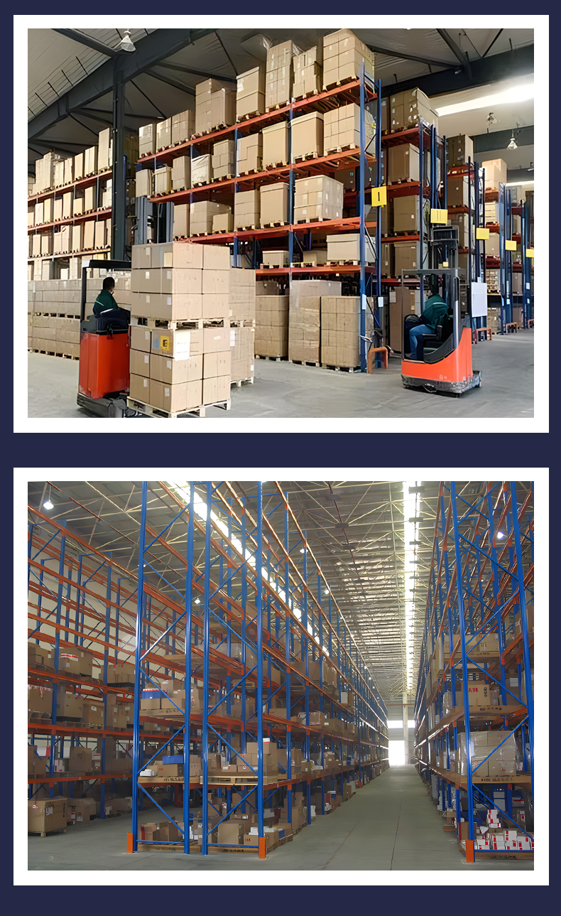 Finished industrial pallet rack system
