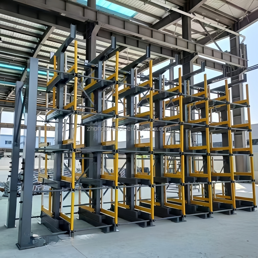 Telescopic Cantilever Heavy Duty Double-Sided Powder Coated Storage System Racking for Steel Bar Pipe and Tube Warehouse