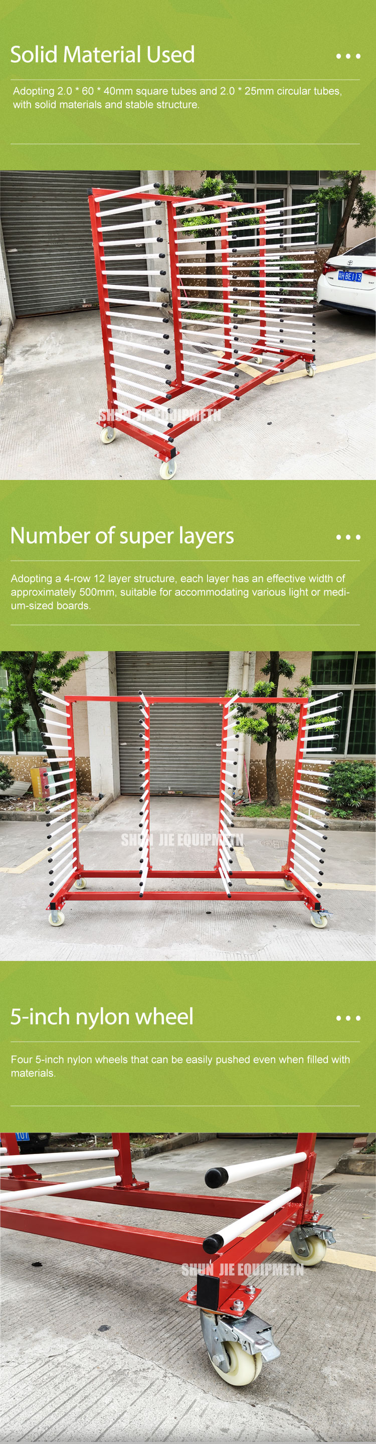 Unilateral aluminum material trolley display